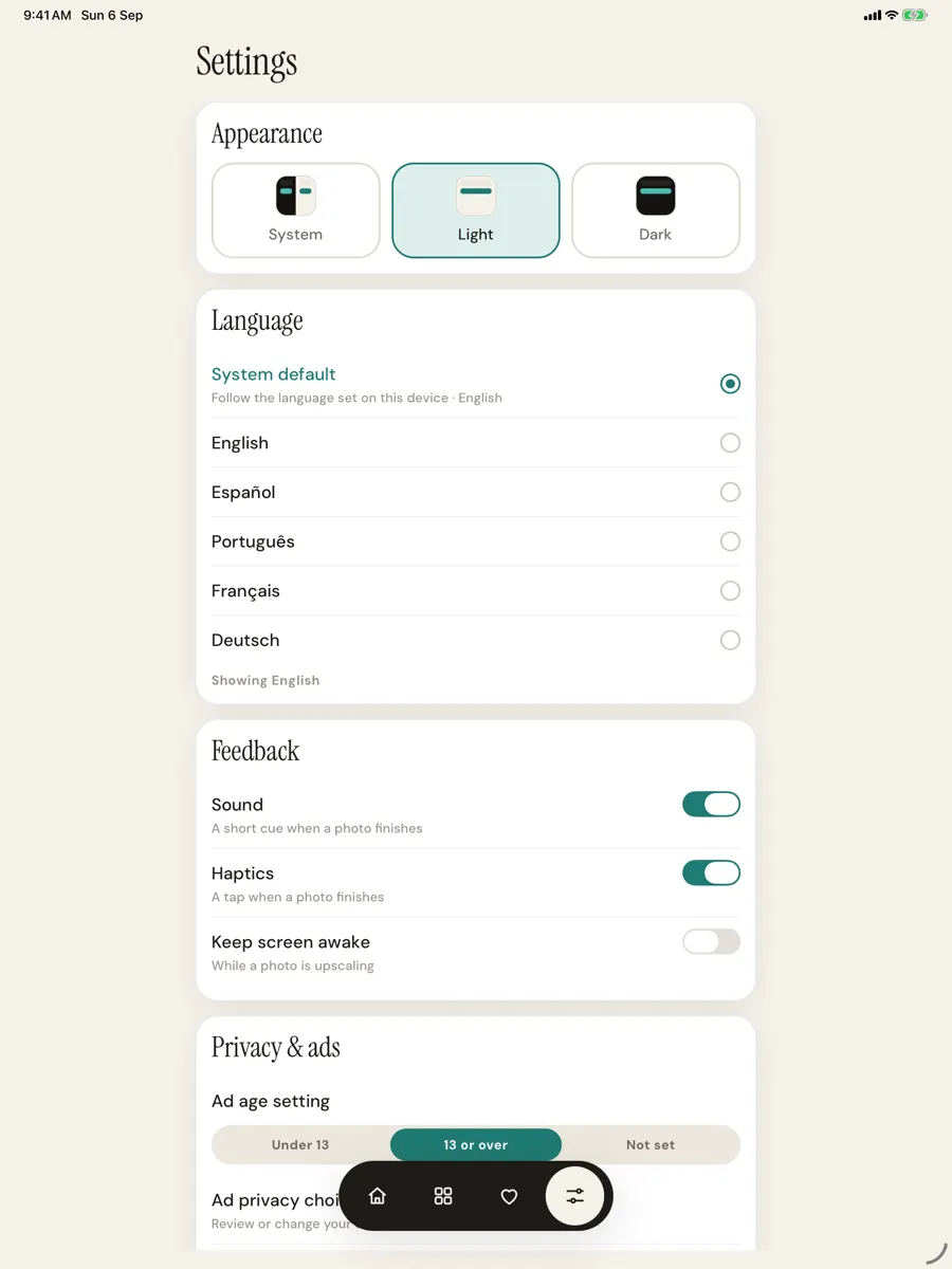 Upres — app screenshot