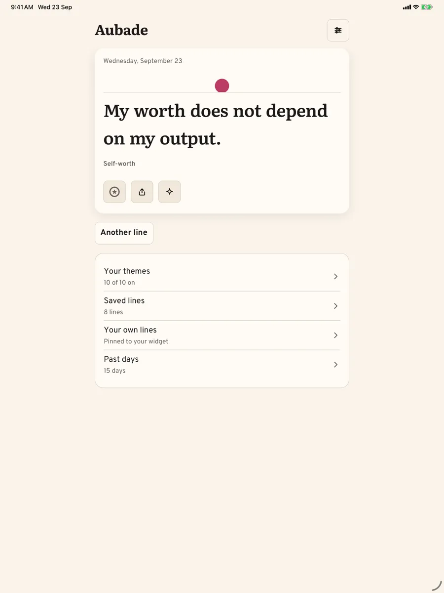 Aubade: Daily Affirmations — app screenshot